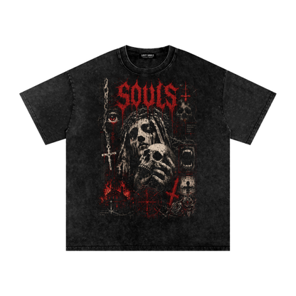 Snow Washed Oversized Cotton T-Shirt
